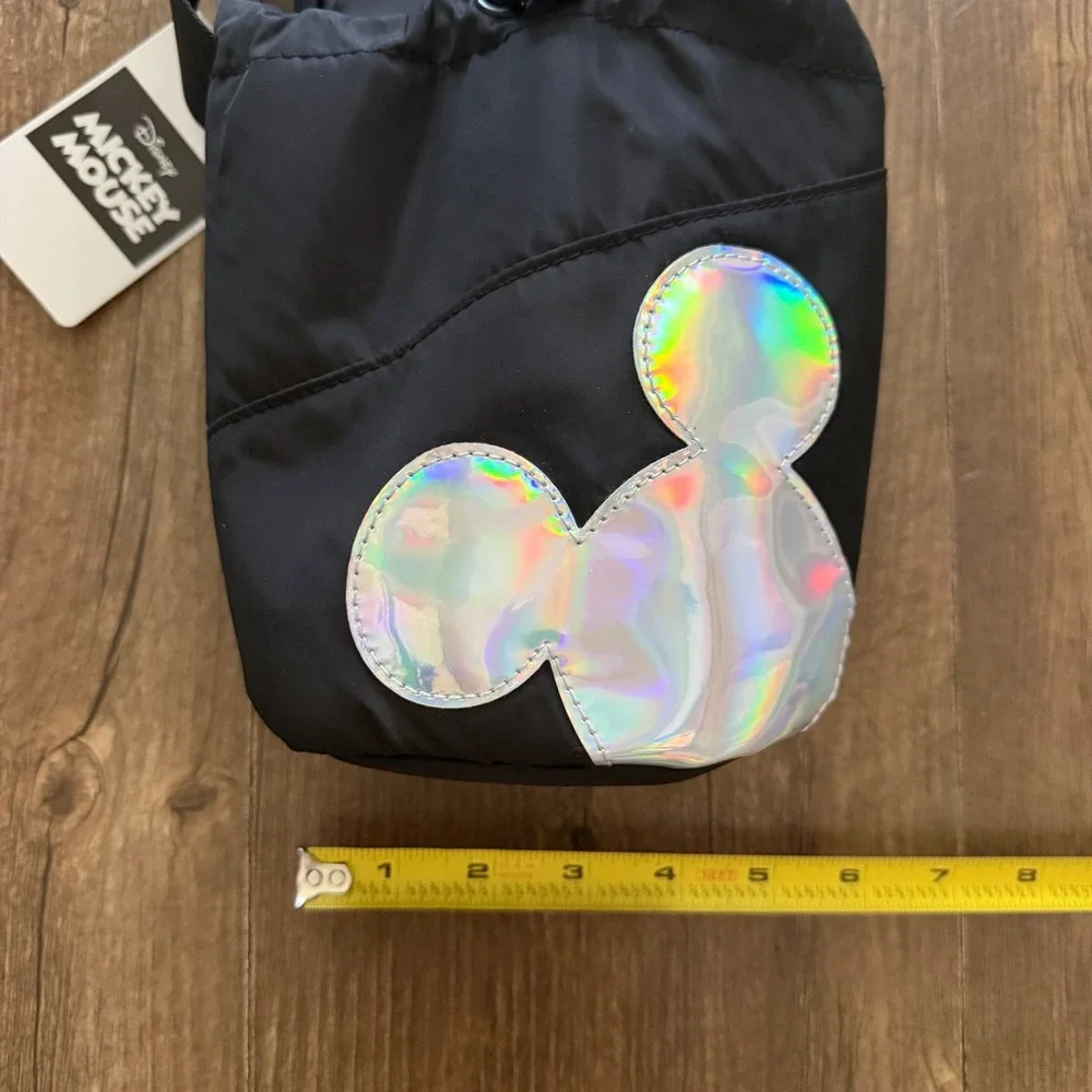 Aldi Disney Mickey Mouse Water Bottle Holder Crossbody Bag Black Iridescent 2026